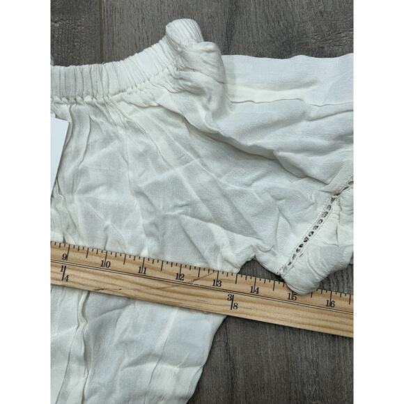 NWT Rachel Parcell Womens Ivory Wash Crepe Off-Shoulder Blouse Top Size XS - Picture 8 of 9